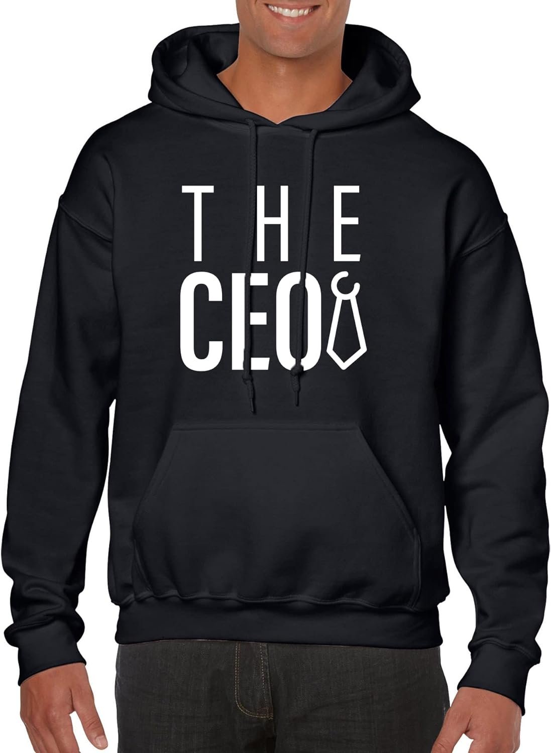 THE CEO Men’s Hoodie (as1, alpha, one_size, regular, regular, Standard, Black, Large)
